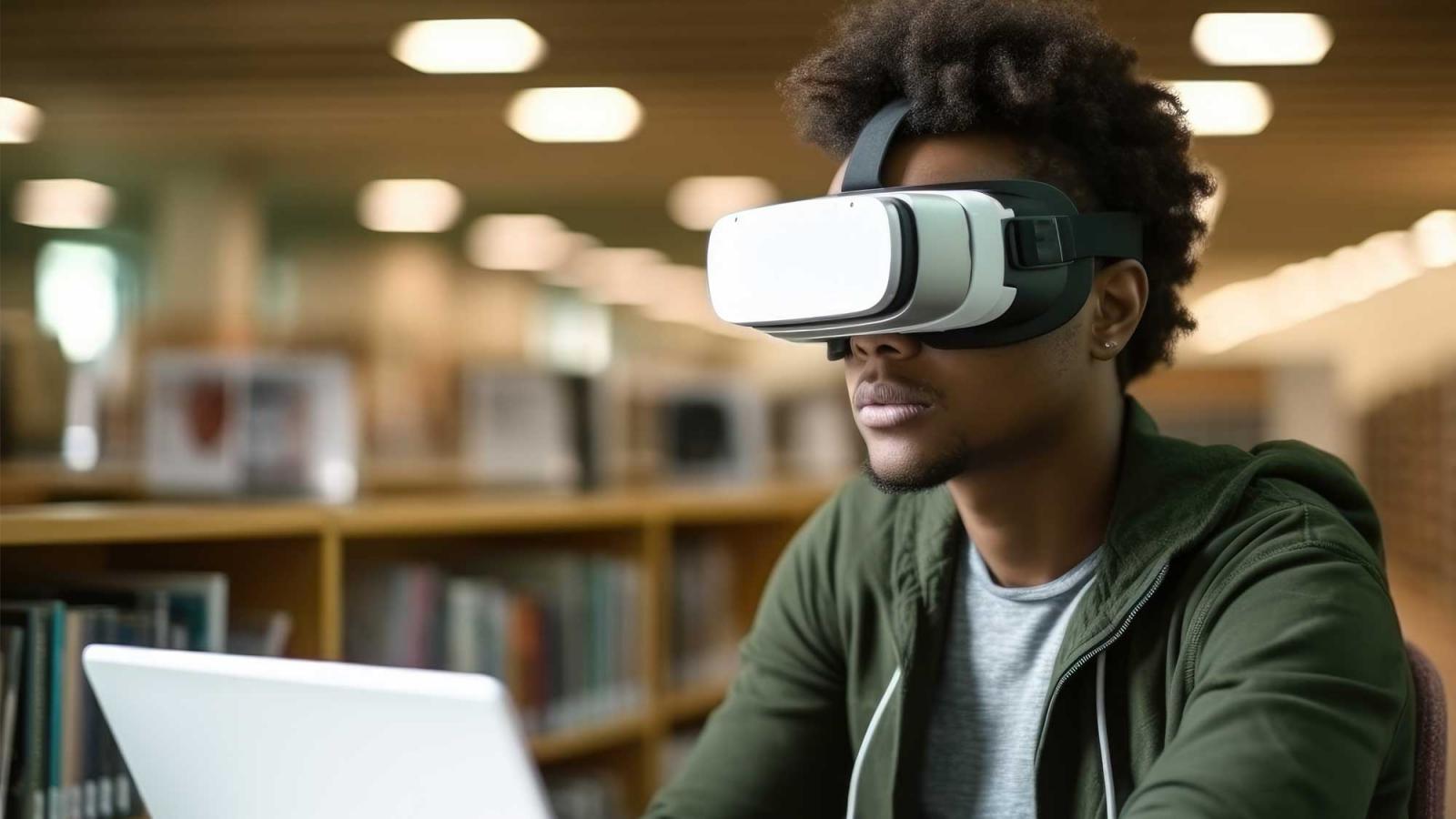Photo of Student in VR Headset
